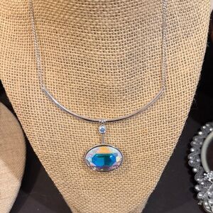 Genuine Swarovski Aurora borealis crystal necklace